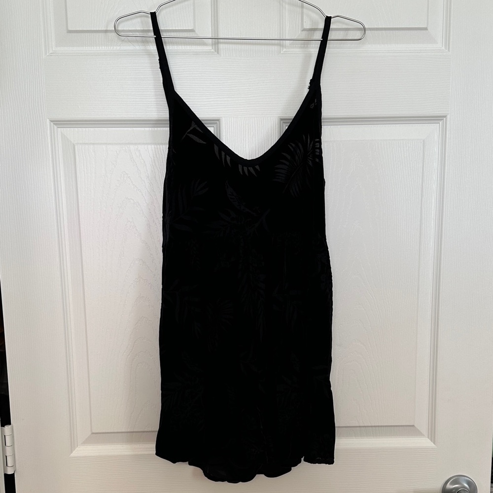 Rusty Black Velvet Romper